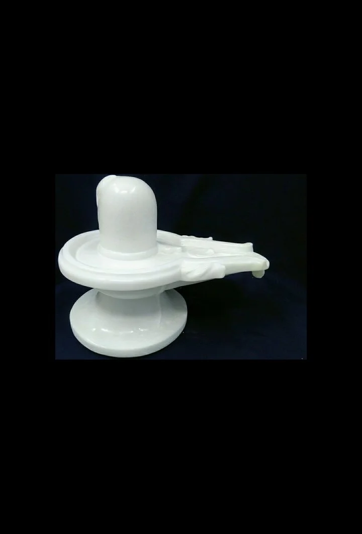 Premium White Marble Shivling with Jaladhari