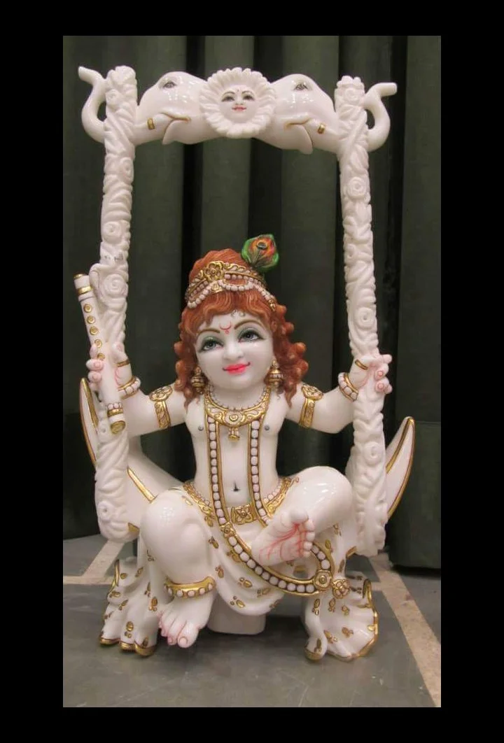 Laddu Gopal Jhula Marble Statue