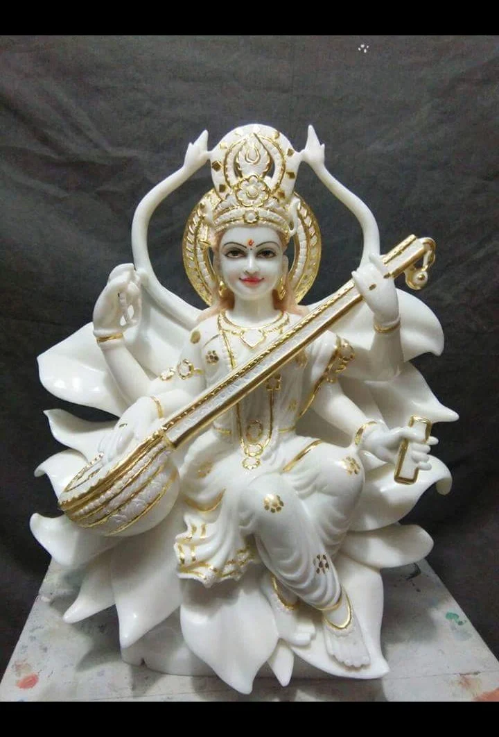 Premium Marble Maa Saraswati Veena Statue