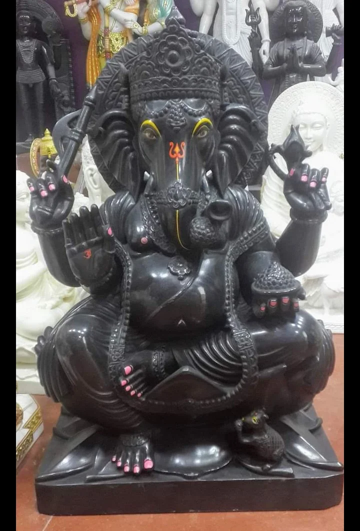 Premium Black Marble Lord Ganesha Statue