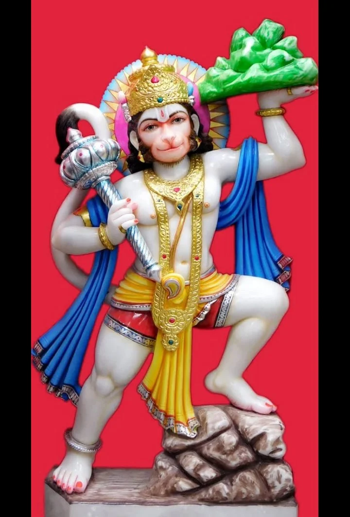 Designer Marble Sanjeevani Hanuman Ji Statue