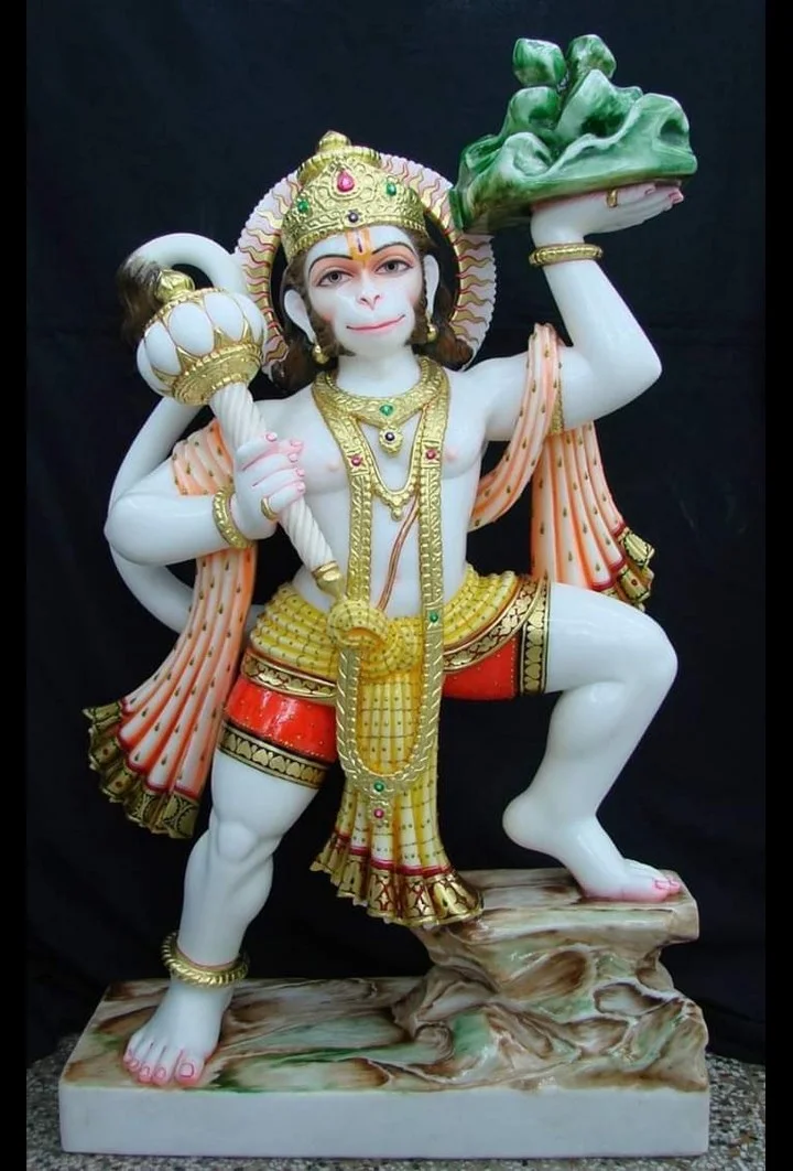 Premium Marble Sanjeevani Hanuman Ji Statue