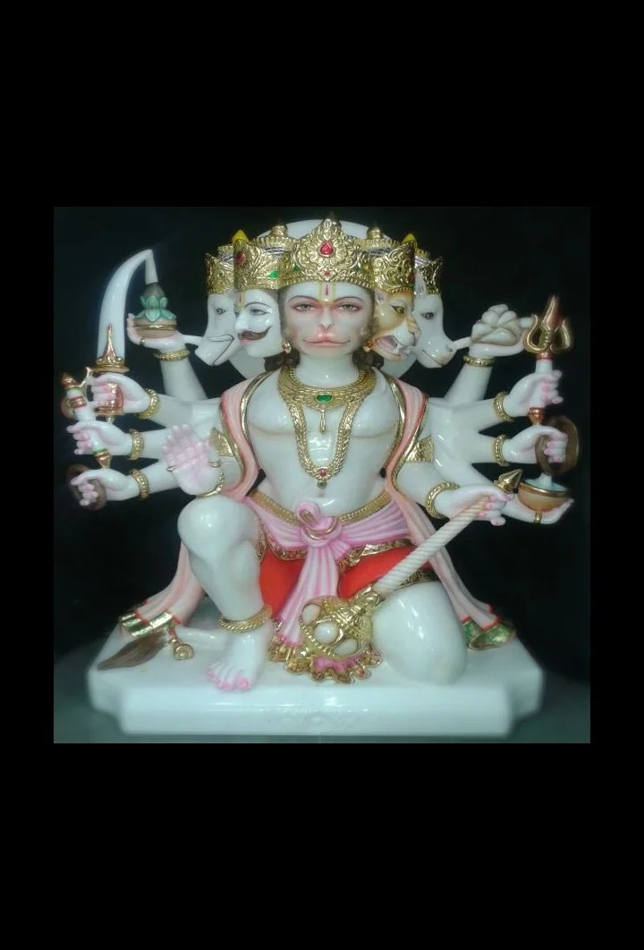 Premium Marble Panchmukhi Hanuman Ji Statue
