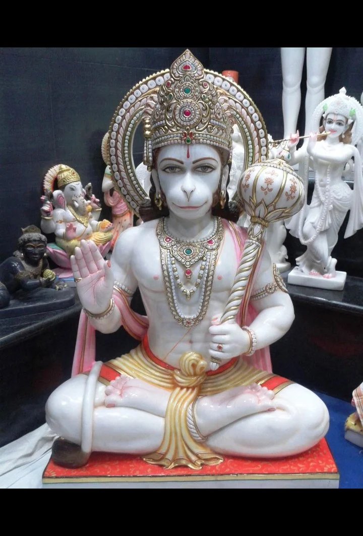 Premium Marble Hanuman Ji Statue (Bajrang Bali Murti)