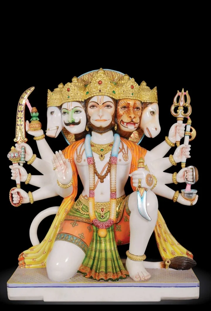 Premium Marble Panchmukhi Hanuman Ji Statue