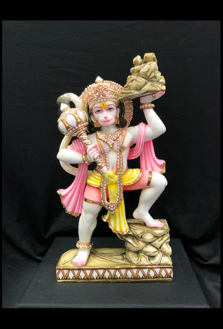 Designer Marble Sanjeevani Hanuman Ji Statue