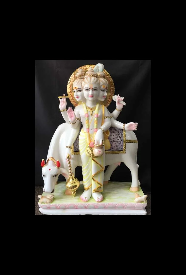 Premium Marble Dattatreya Bhagwan Statue