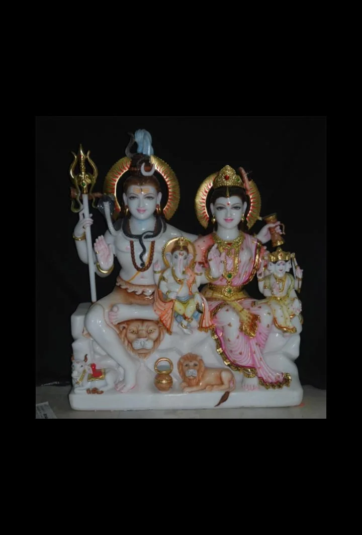 Premium Marble Shiv Parivar Statue