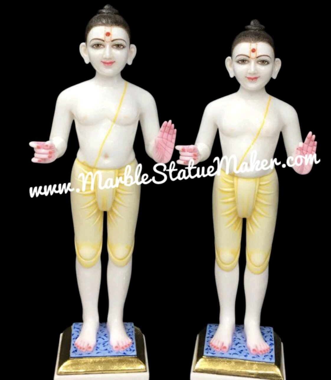 Handcrafted Marble Ghanshyam Maharaj Idol Set